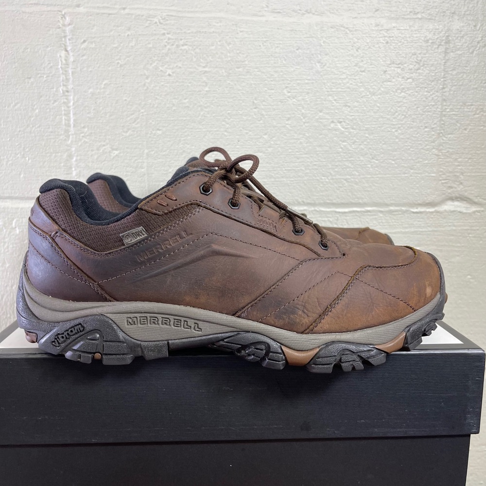 Merrell Moab Adventure Lace Hiking Shoes Dark Earth Brown Leather Lace Men's 12